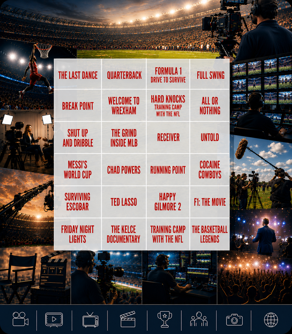 Sports shows and movies
